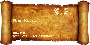 Max Rózsa névjegykártya